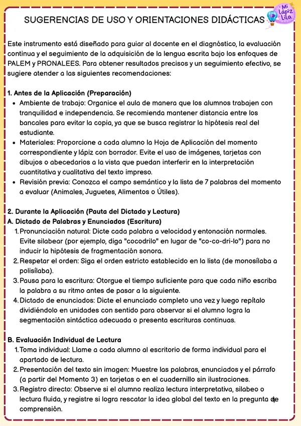Cuadernillo de Evaluación Inicial de Lectoescritura 