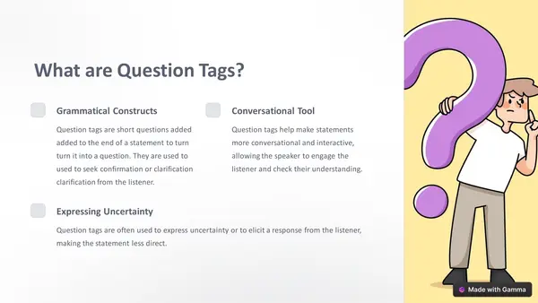 "Introduction to question tags" (En inglés)