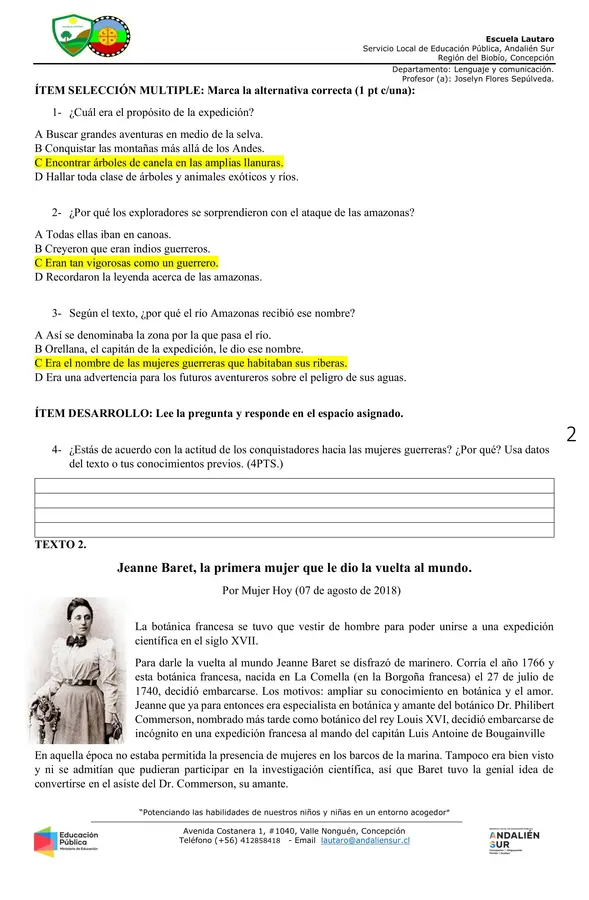 EVALUACIÓN ESCRITA: RELATOS HISTÓRICOS.  UNIDAD IV ¿CÓMO CONOCEMOS EL MUNDO?