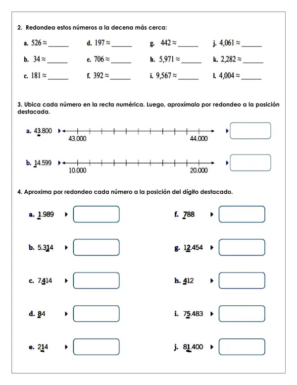 Guía de trabajo - ¿Cómo redondear números?
