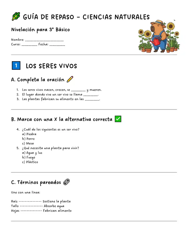 actividad diagnostica de ciencias