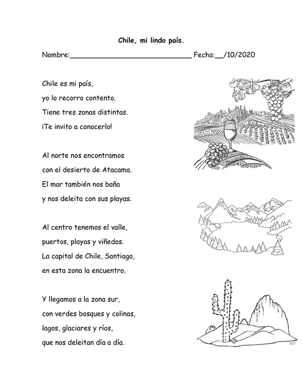 Comprensión poema Chile
