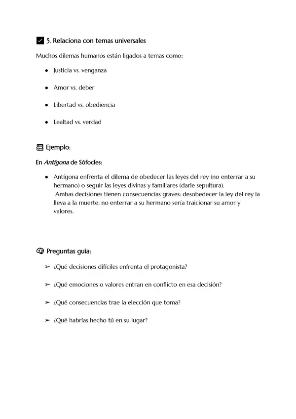 📘 Guía: El Conflicto y los Dilemas Humanos en las Obras Dramáticas 🎭 1°M