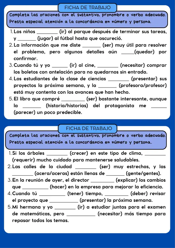 FICHAS DE TRABAJO LENGUAJE Y COMUNICACIÓN