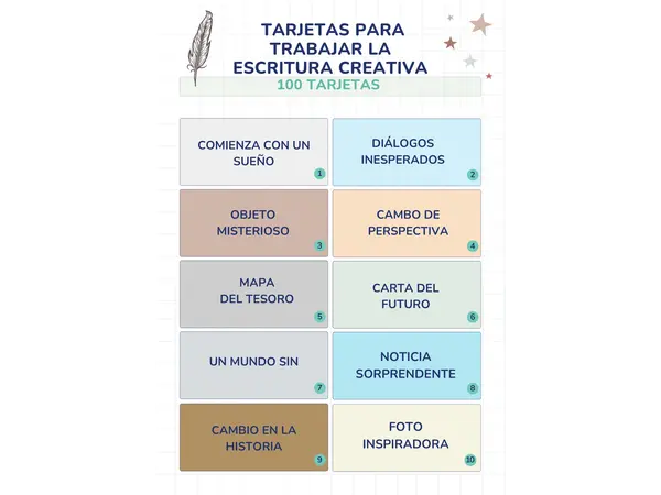 Tarjetas para trabajar la escritura creativa"