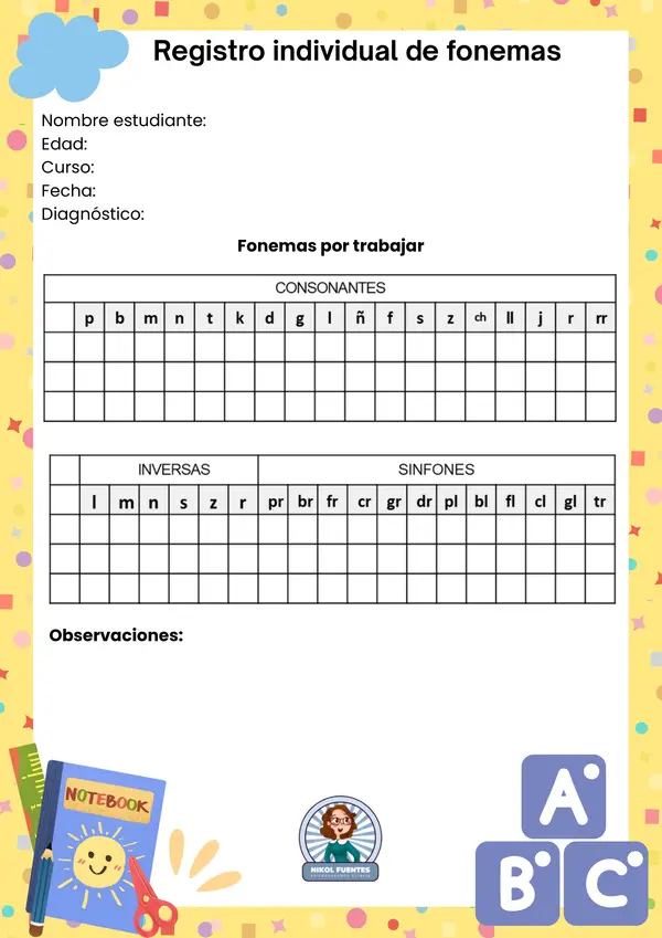 Registro individual de fonemas
