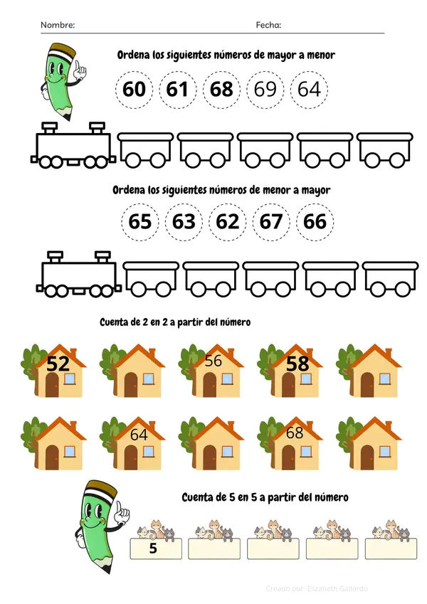 Actividad de los números del 0 al 69 