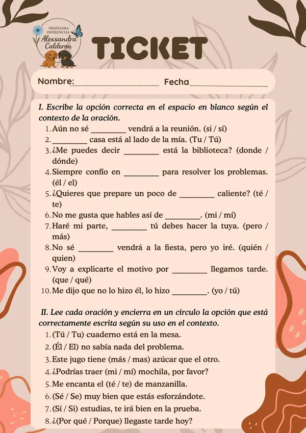 Ticket acentuación