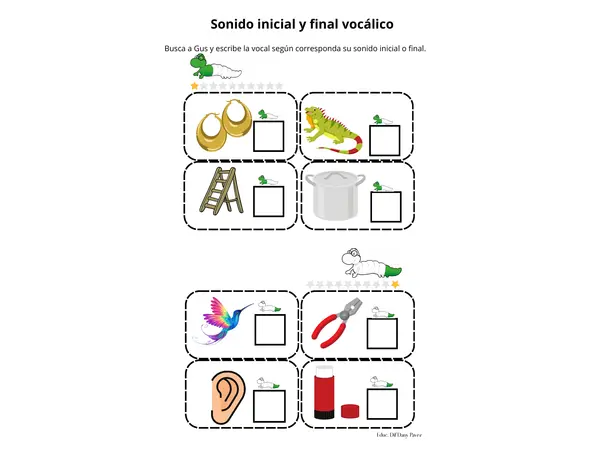 Sonído inicial y final Vocálico