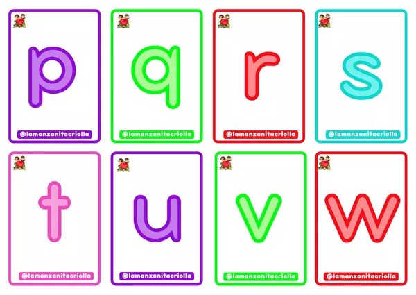 Flashcards del abecedario con ilustraciones (español)
