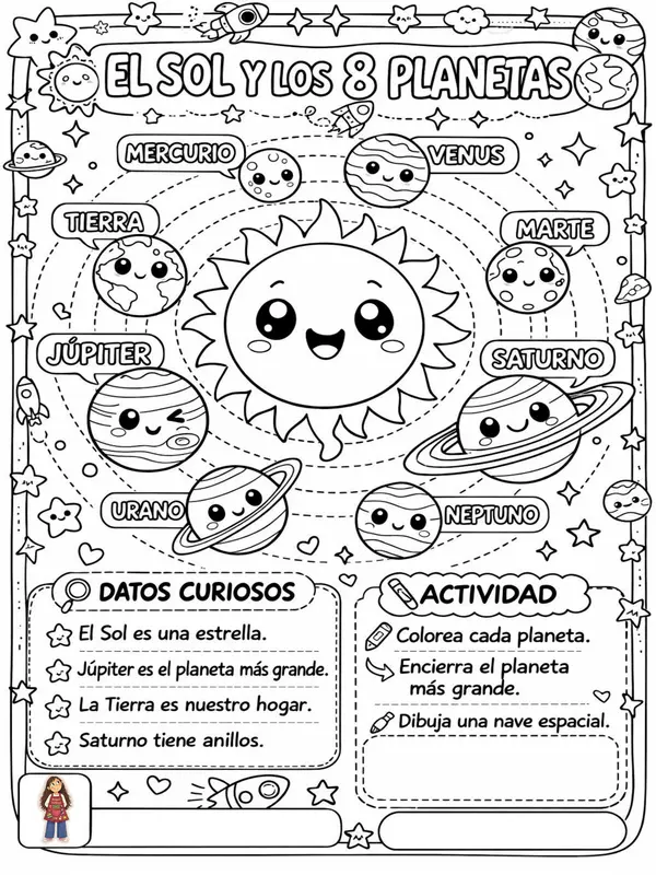 Sistema Solar para Colorear: Fichas Imprimibles Educativas