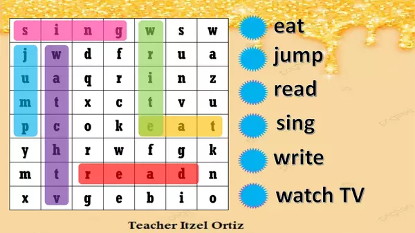 VERBS  WORD SEARCH