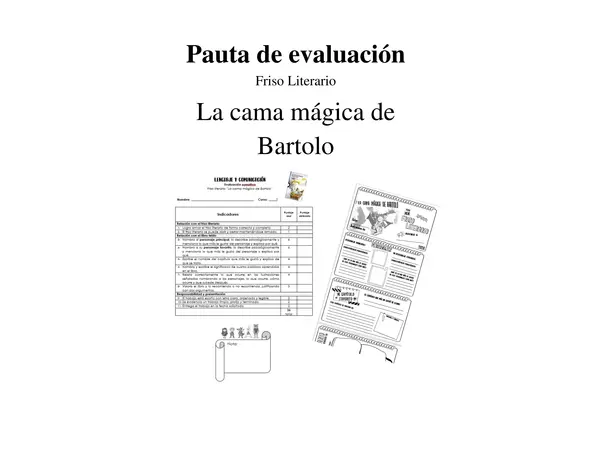 Pauta de evaluación - Friso literario - La Cama mágica de Bartolo