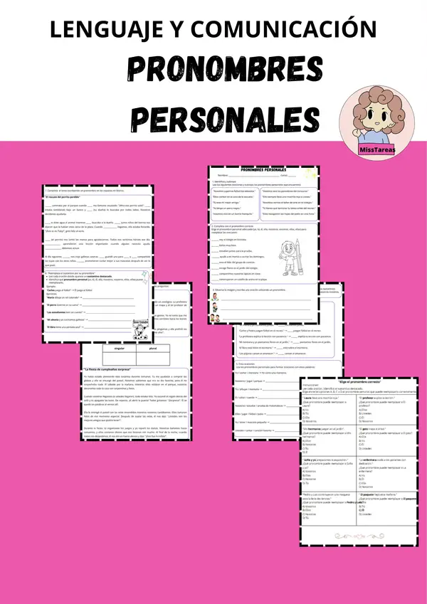 Pronombres personales. Lenguaje y Comunicación