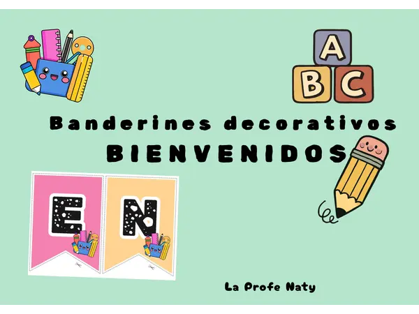 Banderines Bienvenidos Escolar