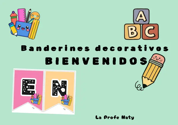 Banderines Bienvenidos Escolar