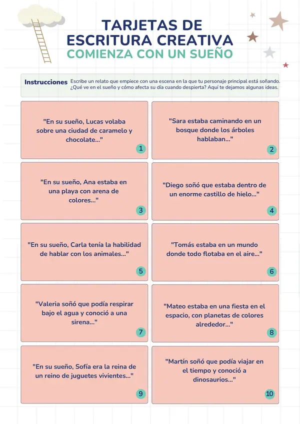 Tarjetas Para Trabajar La Escritura Creativa Profe Social