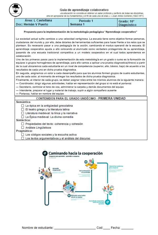 11M1SEM1 - Introducción aprendizaje cooperativo, diagnostico