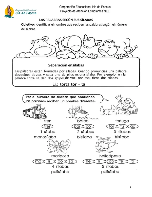 Guía mono-bi-tri-polisílabas