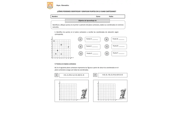 GUIA plano cartesiano oa 16 5to  