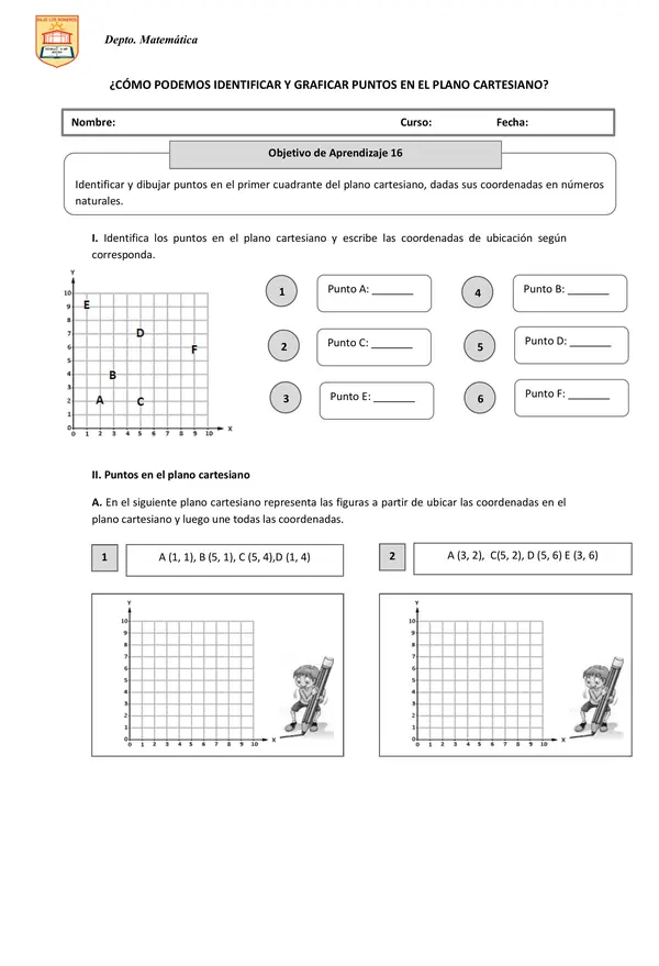 GUIA plano cartesiano oa 16 5to  
