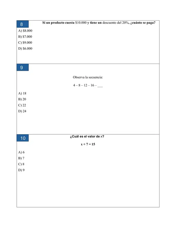 Ensayo SIMCE N°1 de Matemática para 6° Básico 