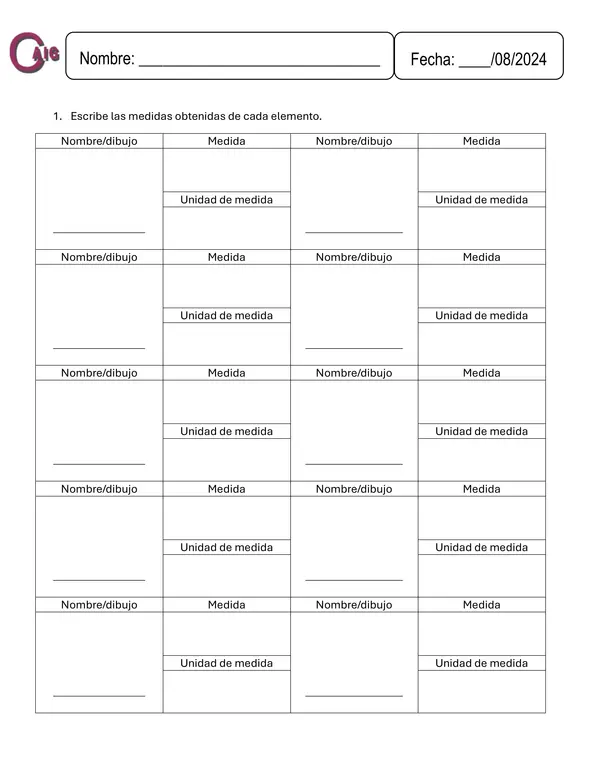 TABLA DE MEDICIÓN