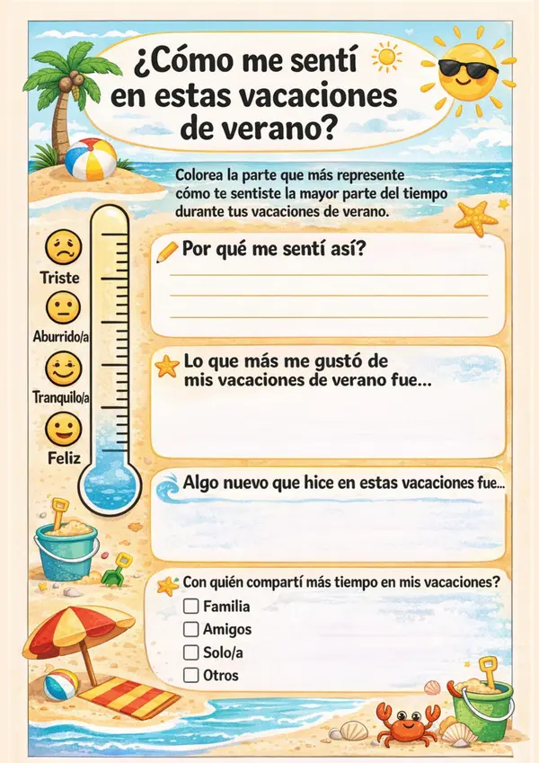 ¿Cómo me sentí en estas vacaciones de verano?