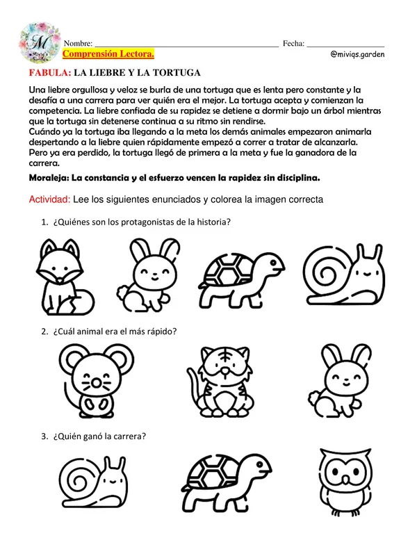 Fábulas Clásicas (Comprensión Lectora)