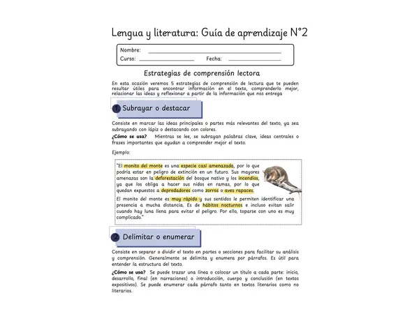 Estrategias de comprensión de lectura