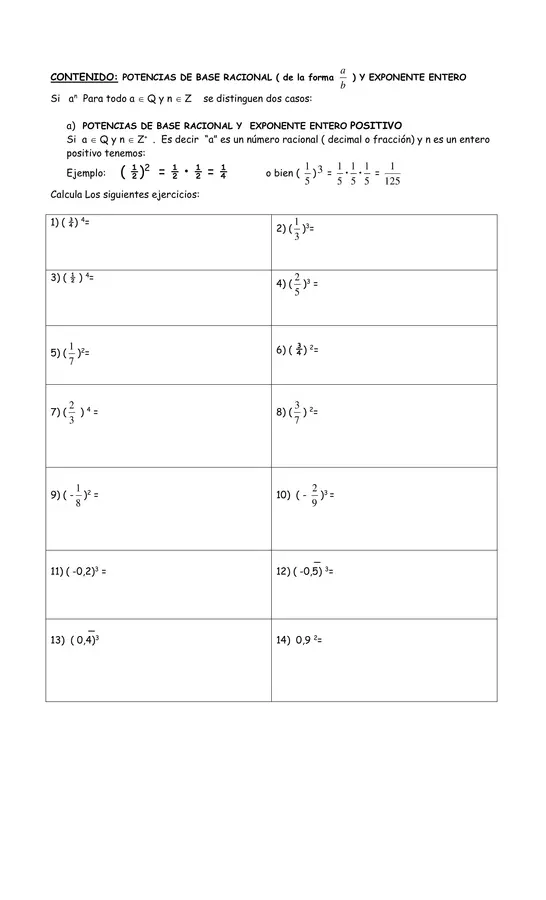  "Guías de Matemática: Potencias, Expresiones Algebraicas y Conjuntos Numéricos"PRIMERO MEDIO