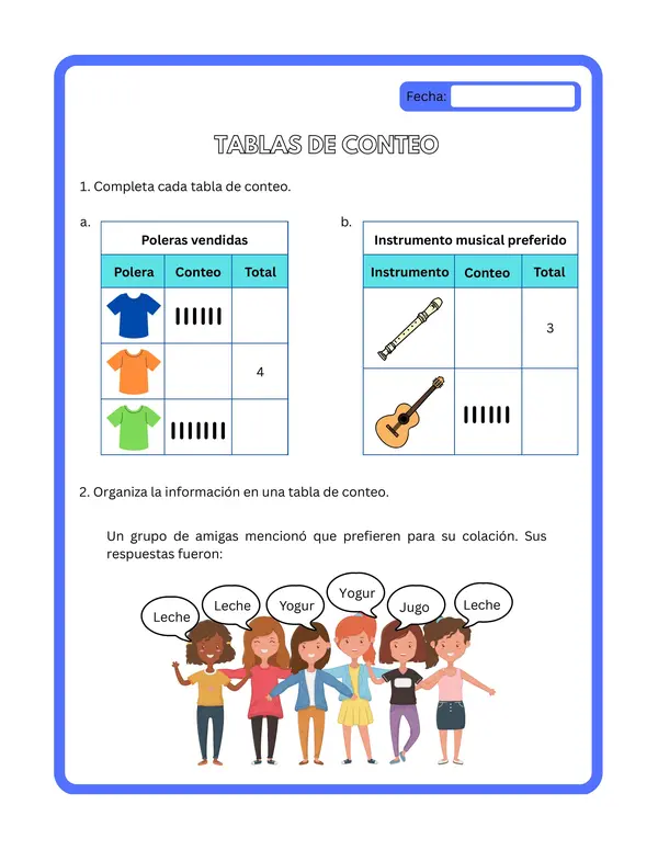 1° básico - Cuadernillo: Registro e interpretación de datos