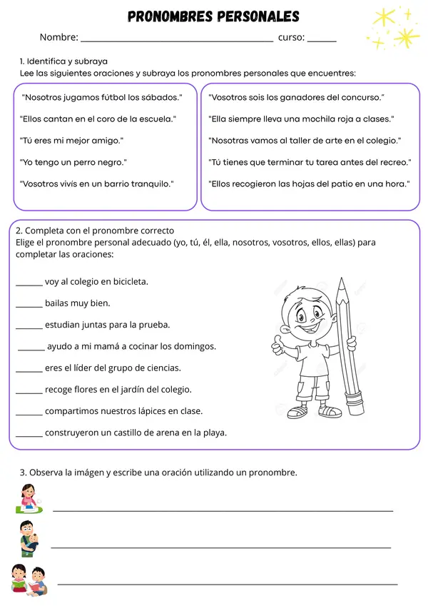 Pronombres personales. Lenguaje y Comunicación