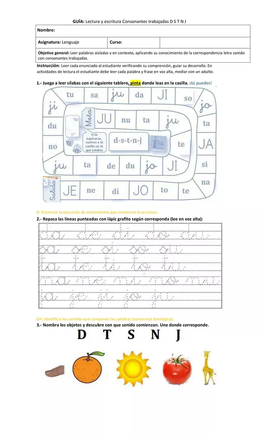 Consonantes d s t n j