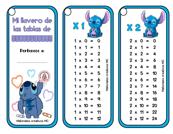 🧮💙 ¡Llavero de las Tablas de Multiplicar con Stitch! 💙🧮