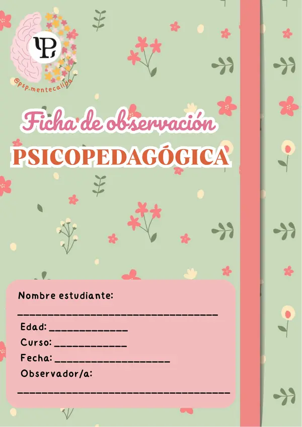 FICHA OBSERVACIÓN PSICOPEDAGÓGICA