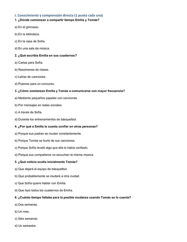 Evaluación literatura romántica
