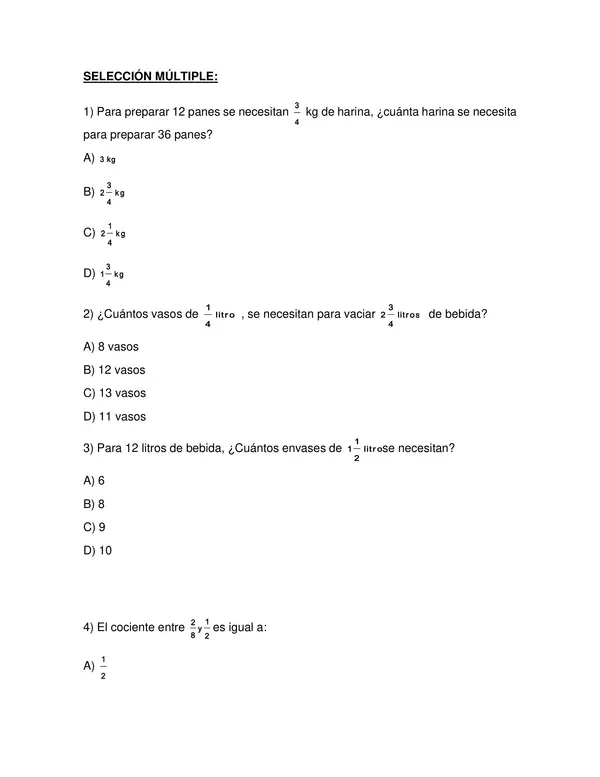 PRUEBA NUMEROS RACIONALES CON SOLUCION, OCTAVO BASICO