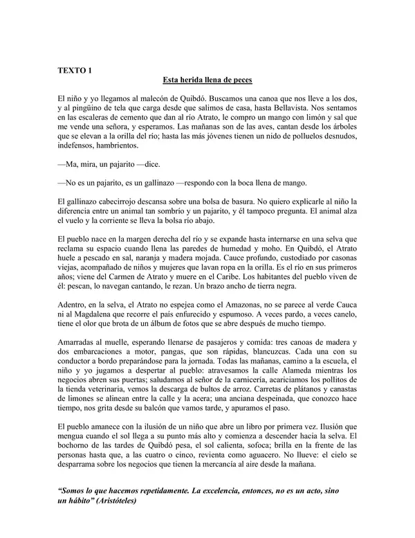 MINI ENSAYO 3-1 (32 PREGUNTAS) TEXTOS LITERARIOS