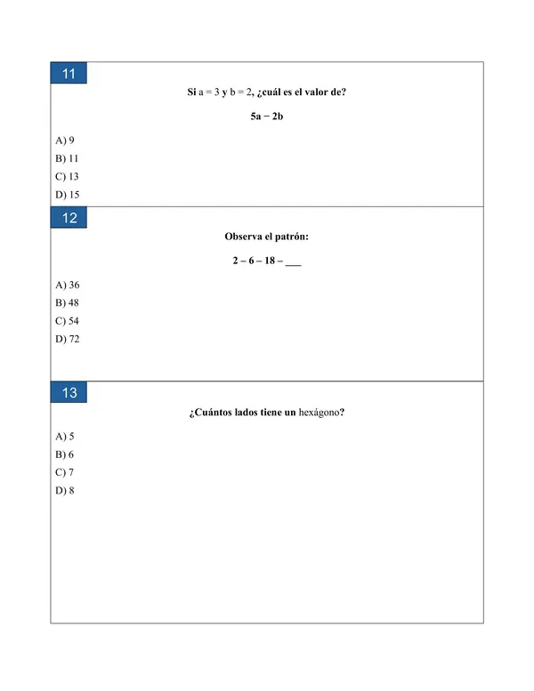 Ensayo SIMCE N°1 de Matemática para 6° Básico 