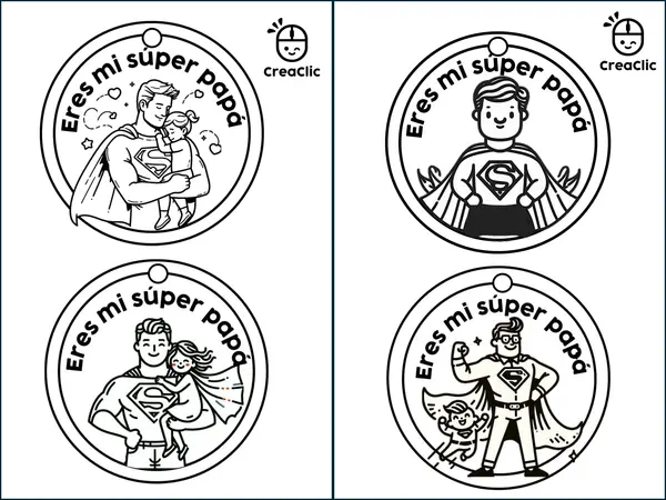 🎖️ "Eres mi Súper Papá" - Medallas para el Día del Padre 🎖️