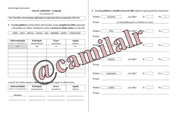 Guía de acentuación - 4to básico