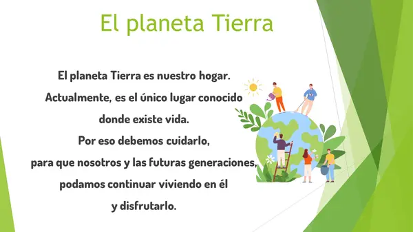 Presentación sobre el Día de La Tierra, la contaminación, Las tres R y el reciclaje