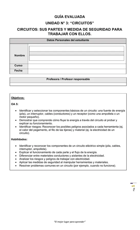 Guía sobre circuitos y medidas de seguridad