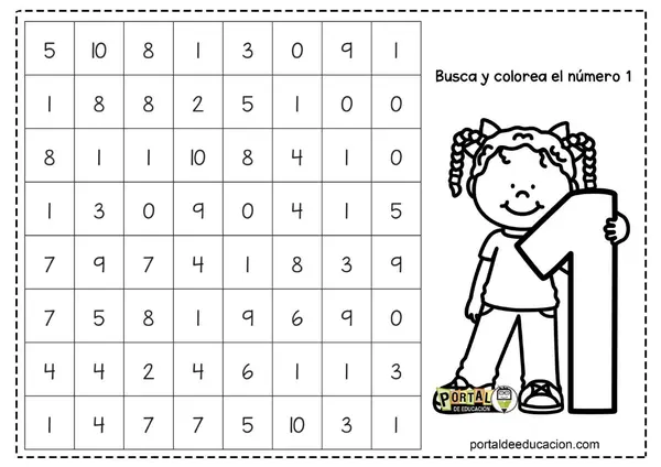 Busca y Colorea los Números