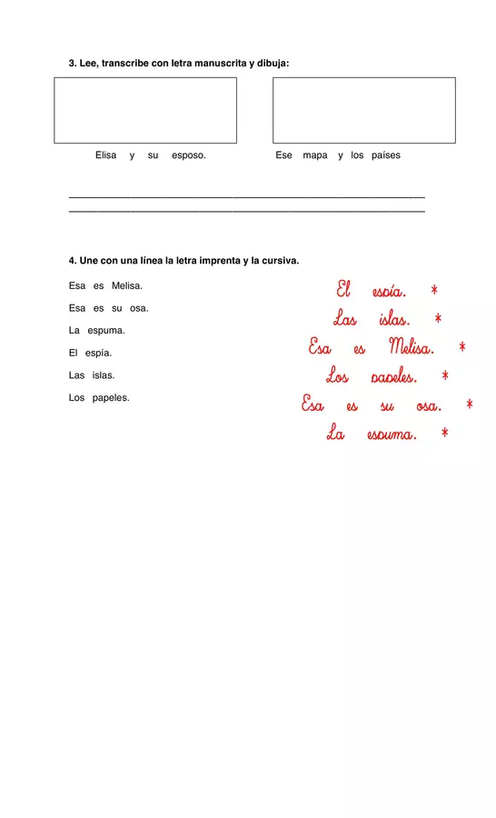 GUIA DE TRABAJO  “APRENDIENDO LA LETRA S”. PRIMERO BASICO