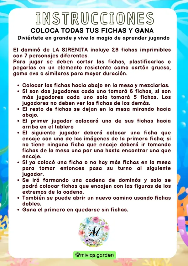 Dominó de La Sirenita