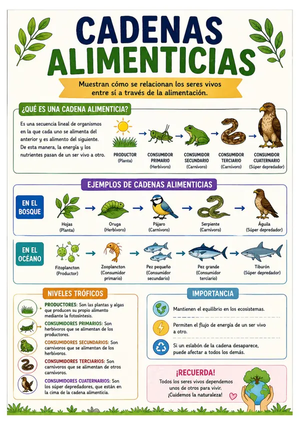 Cartel o Póster Cadenas alimenticias