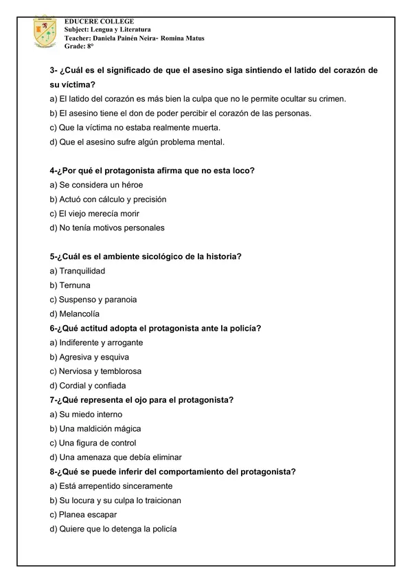Evaluación el corazón delator 