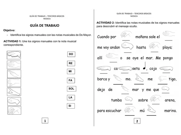 GUÍA DE TRABAJO SIGNOS MANUALES